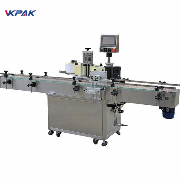 Automatický olejový vertikálny samolepiaci stroj na označovanie okrúhlych fliaš
